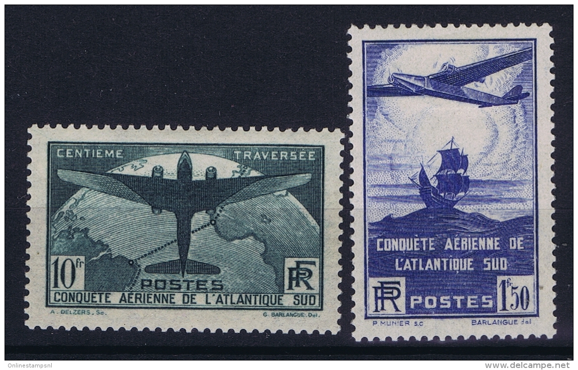 France: Yv Nr  320 - 321 MH/* Falz/ Charniere 1936 - Ongebruikt