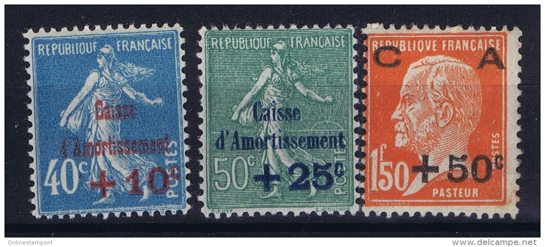 France: Yv Nr  246 - 248 MH/* Falz/ Charniere 1927 - Neufs