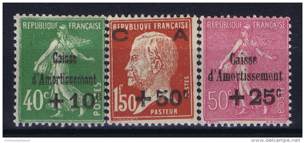 France: Yv Nr  253 - 255MH/* Falz/ Charniere 1929 - Neufs