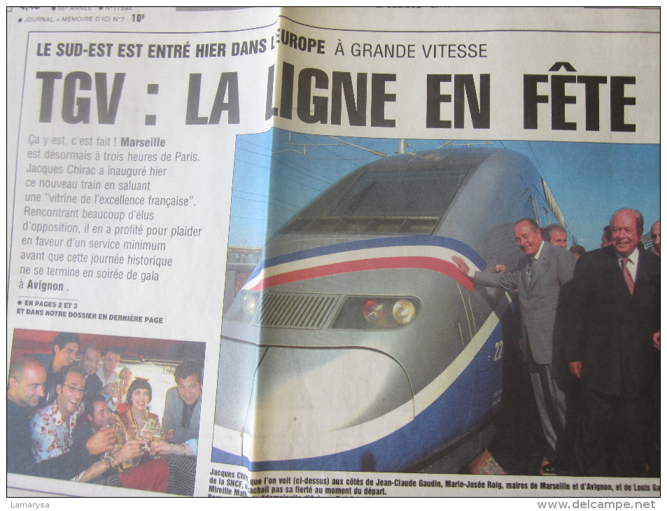 THEME:TRAIN A GRANDE VITESSE TGV " JOURNAL"LE DAUPHINE VAUCLUSE "DU VEN 8 JUIN 2001 CHEMIN DE FER FRANCAIS LA LIGNE EN F - Desde 1950