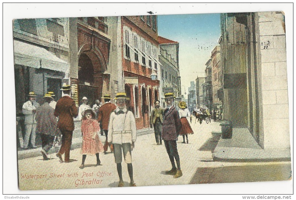 1912 - MARITIME - CARTE De GIBRALTAR Pour CHICAGO (USA) Avec RARE MECA PAQUEBOT LONDON F.S - Gibilterra