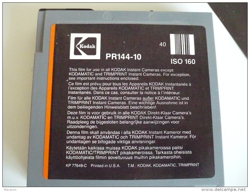 2 CARTOUCHES De FILMS Pour Les Appareils KODAK INSTANTANES Référence PR144-10 Iso 160 - Material Y Accesorios