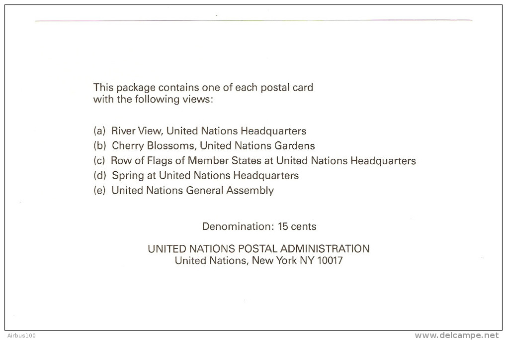 LOT DE 5 CARTES MAXIMUM 1989 ONU NEW YORK UNITED NATIONS - 15 cents - NEUVES - TOUTES SCANNÉES - VOIR DESCRIPTION