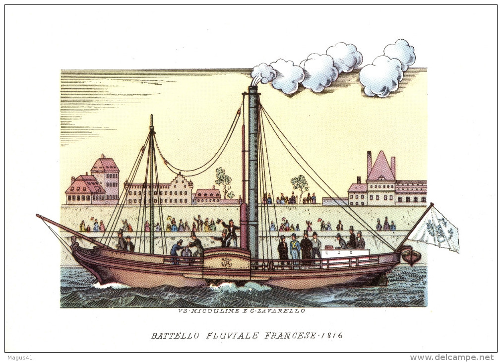 NAVI - BATTELLO FLUVIALE FRANCESE (1816) - ILLUSTRATORI NICOULINE LAVARELLO - Altri & Non Classificati