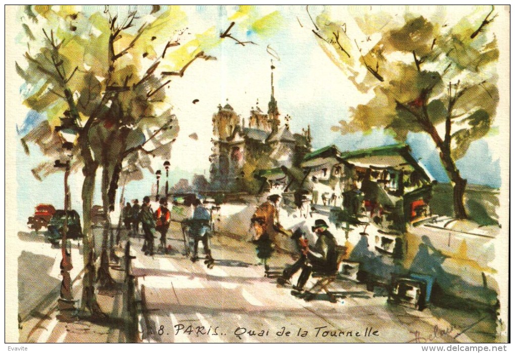 Carte Postale - Lot De 2  -  Collection Aqua Pictura - PARIS N° 4 Notre-Dame De Paris,n° 8 Quai De La Tournelle - Autres & Non Classés