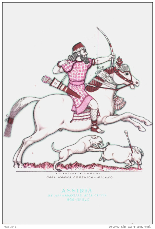 CAVALIERI D´OGNI TERRA - ASSIRIA - RE ASSURBANIPAL ALLA CACCIA (668-626 A.C.) - ILLUSTRATORE VSEVOLODE NICOULINE - Altri & Non Classificati
