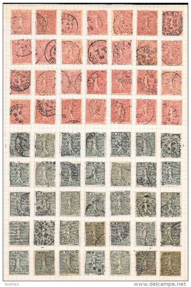 Francia. Conjunto de 675 sellos usados de Sembradora