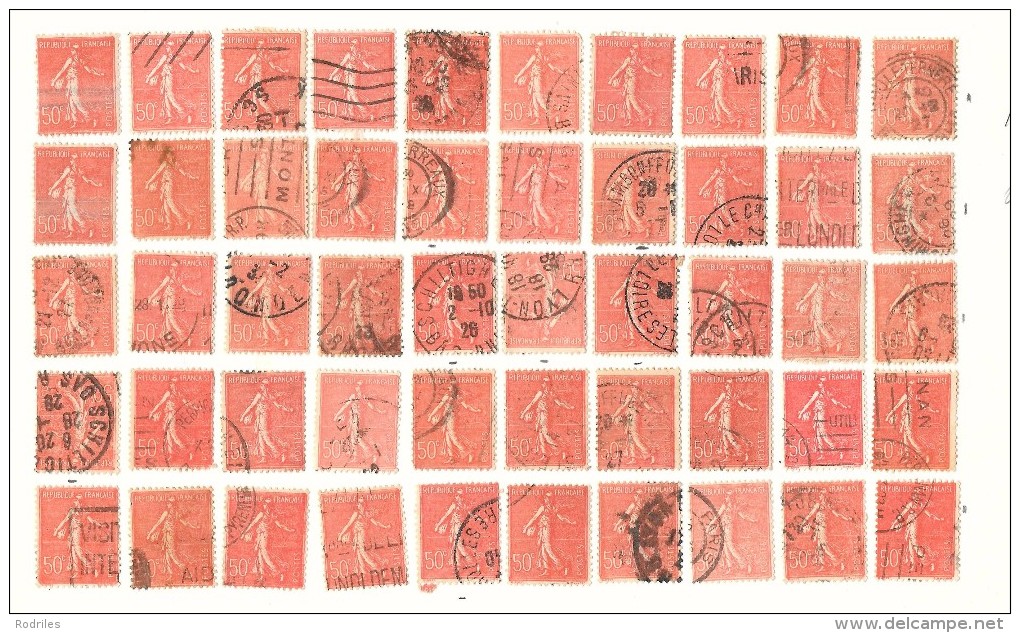 Francia. Conjunto de 675 sellos usados de Sembradora