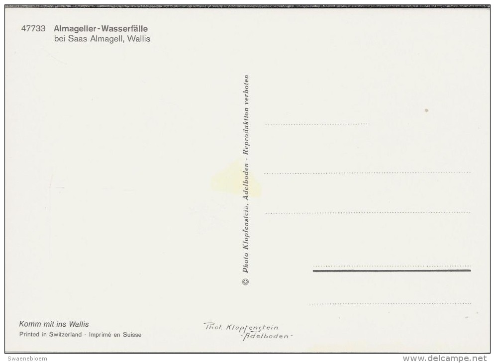 CH.- Saas Almagell. Wasserfalle. Bus. Schweiz. Suisse. Svizzera. Switserland  2 Scans. - Saas-Almagell