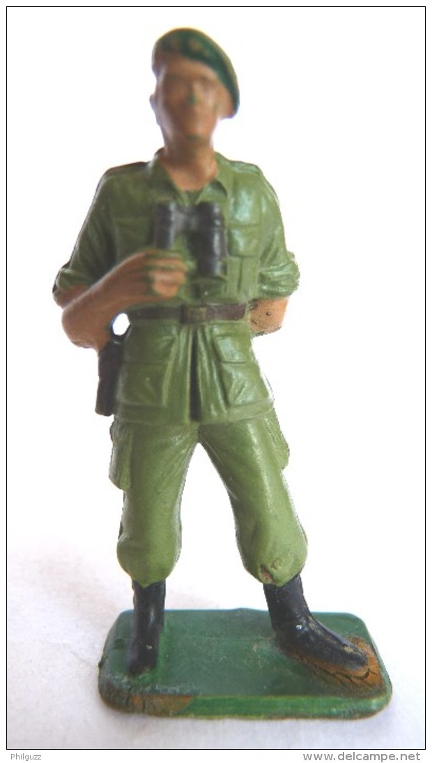 SOLDAT FIGURINE FIG STARLUX 1968 OFFICIER BERET VERT JUMELLES 5367  ETAT MAJOR - Starlux