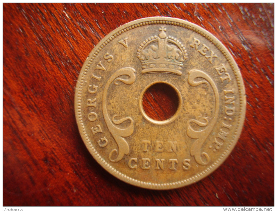 BRITISH EAST AFRICA USED TEN CENT COIN BRONZE Of 1928 - GEORGE V. - Britse Kolonie