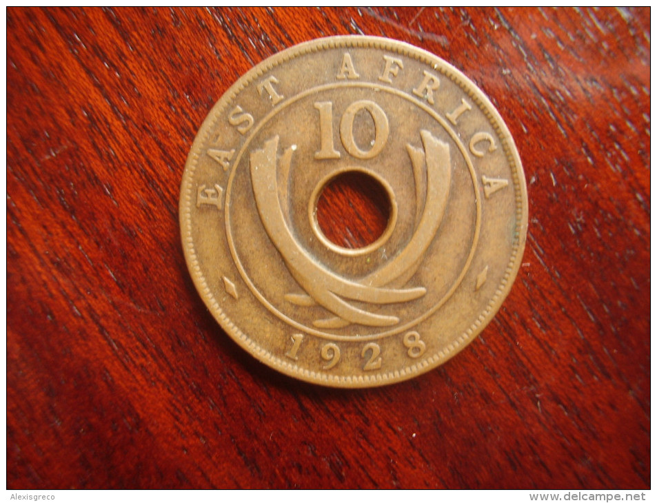 BRITISH EAST AFRICA USED TEN CENT COIN BRONZE Of 1928 - GEORGE V. - Britse Kolonie