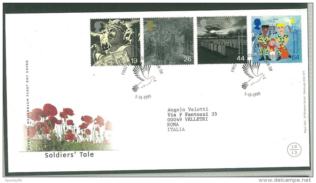 FDC GRAN BRETAGNA - GREAT BRITAIN - ROYAL MAIL- ANNO 1999 - SOLDIERS' TALE - LONDON SW - - 1991-2000 Decimal Issues