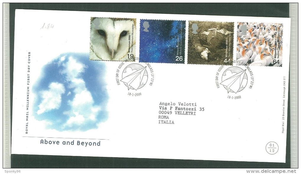 FDC GRAN BRETAGNA - GREAT BRITAIN - ROYAL MAIL- ANNO 2000 - ABOVE AND BEYOND - MUNCASTER RAVENGLASS - - 1991-2000 Decimal Issues