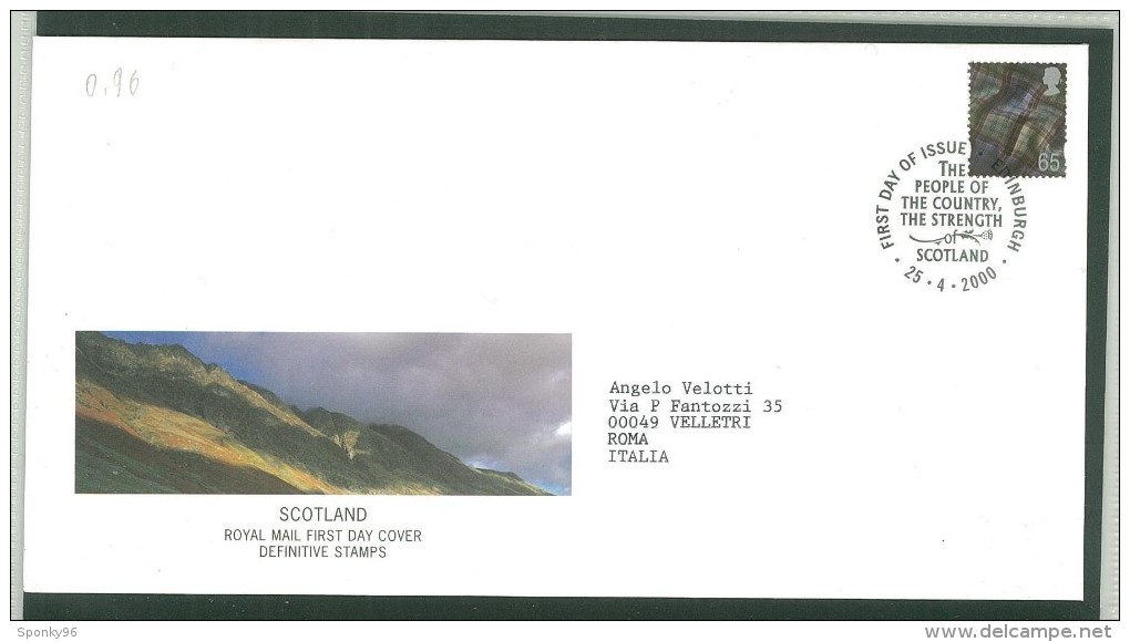 FDC SCOTLAND - SCOZIA -  ROYAL MAIL- ANNO 2000 - EDINBURGH - EDIMBURGO - THE PEOPLE OF THE COUNTRY, THE STRENGTH - - 1991-2000 Decimal Issues