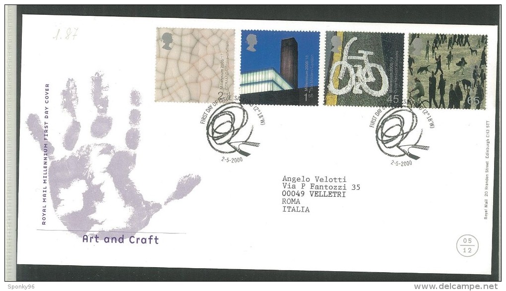 FDC GRAN BRETAGNA - GREAT BRITAIN -  ROYAL MAIL- ANNO 2000 - ART AND CRAFT - SALFORD - - 1991-2000 Decimal Issues