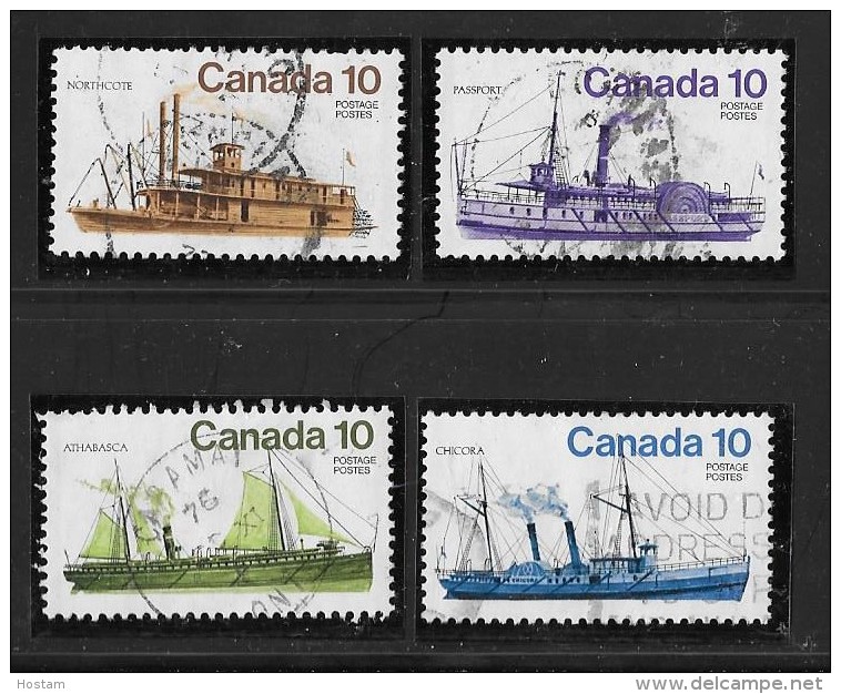 CANADA, 1976, USED #700-3,  INLAND VESSELS USED - Oblitérés