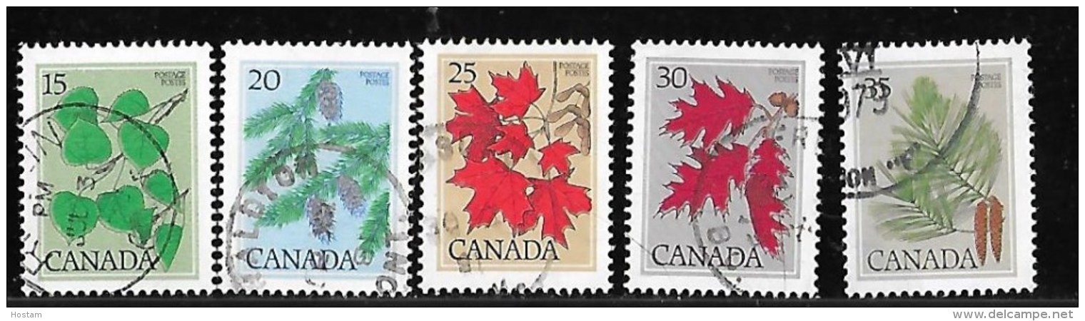 CANADA, 1977, USED #717-21 TREES  USED - Oblitérés