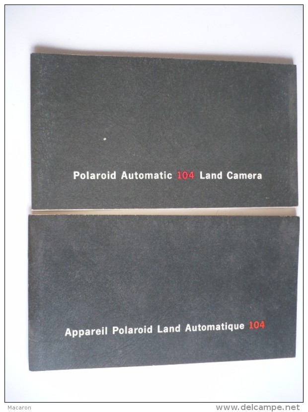 4 NOTICES APPAREIL PHOTO POLAROID 101, 103 Et 104 (1 En Français Et 1 En Anglais). 18,5x10 Cm. 40 Pages Chacun. TBEtat - Appareils Photo