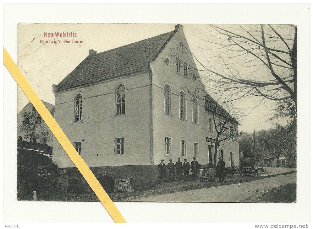 AK Neu/Weistritz - Niederschlesien - Gasthaus - Gelaufen 1914 - Pologne