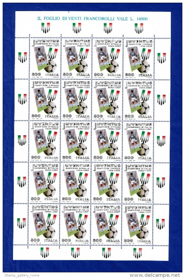 IRRIPETIBILE - FOGLIO INTERO JUVENTUS CAMPIONATO 1996-1997  - FACCIALE LIRE 16.000  - CALCIO - SOCCER - Neufs