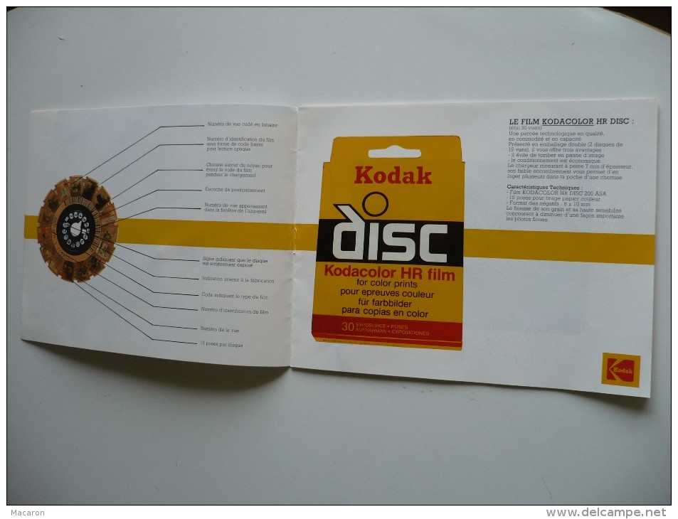 Publicité "KODAK Invente Le Disque Qui Prend Des Photos". Film DISC Kodacolor HR, Appareils DISC. 16 P 18x14 Cm.TBEtat - Appareils Photo