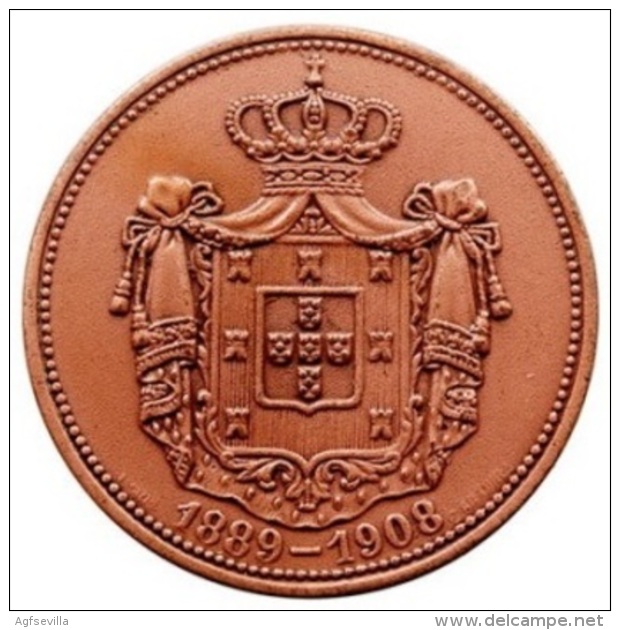 PORTUGAL. MEDALLA CARLOS I Y AMELIA. 1.908 - Monarquía / Nobleza