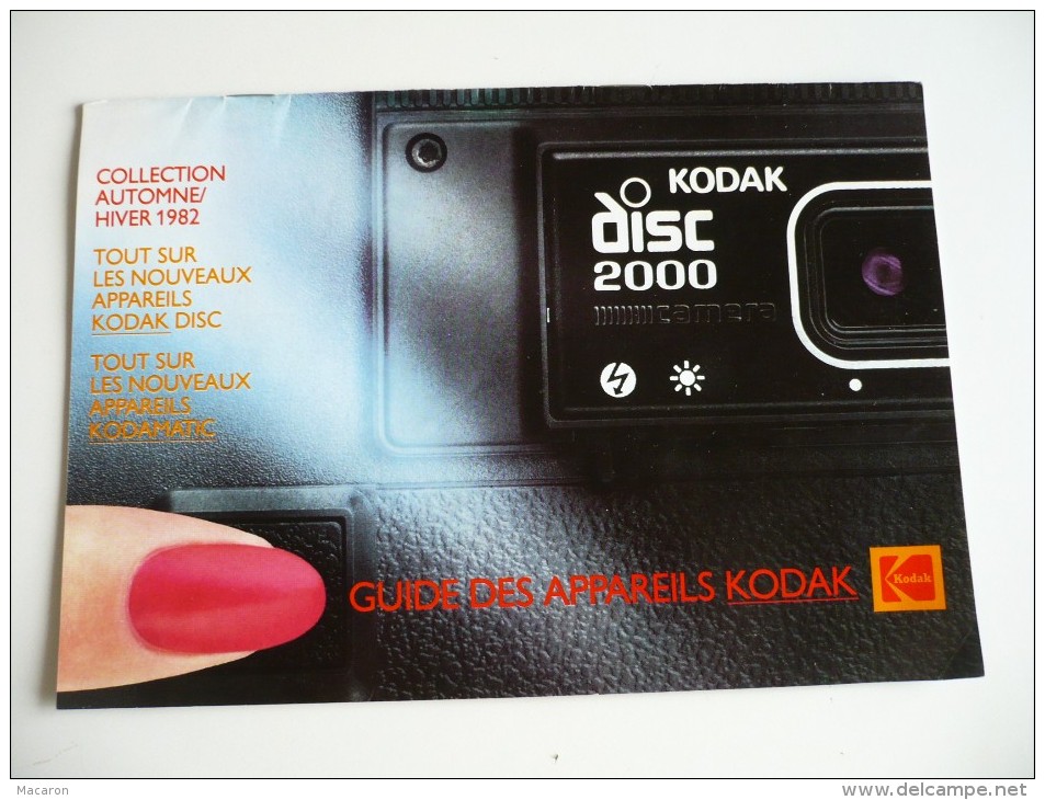 Publicité KODAK Guide Des APPAREILS, Automne Hiver 1982. KODAK DISC, KODAMATIC.18 Pages, 21,5x15 Cm. Très Bon Etat - Appareils Photo