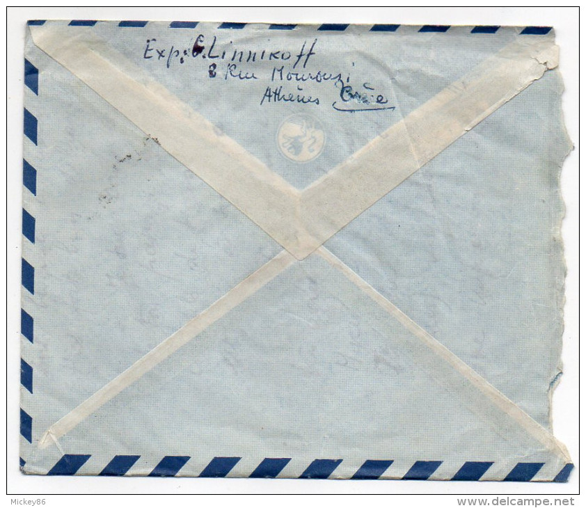 GRECE--1953--Lettre De ATHENES Pour PARIS-France--timbres+cachets - - Cartas & Documentos