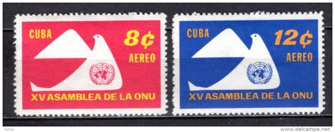 1961 CUBA 15 YEARS UNITED NATIONS MICHEL: 715-716 MNH ** - Ongebruikt