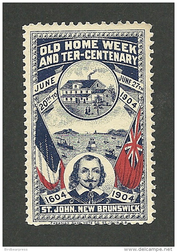 B24-46 CANADA St. John NB Old Home Week 1904 Poster Stamp MNG - Local, Strike, Seals & Cinderellas