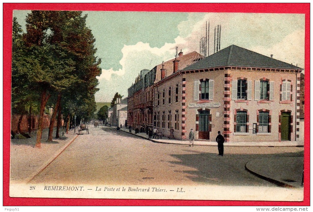 88. Remiremont. La Poste Et Le Boulevard Thiers. 1917 - Remiremont