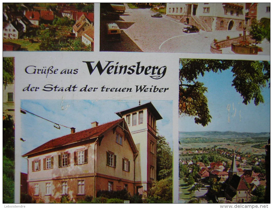 CPSM ALLEMAGNE GRUSSE AUS WEINSBERG DER STADT DER TREUEN WEIBER  MULTI VUES  VOYAGEE TIMBRE - Heilbronn