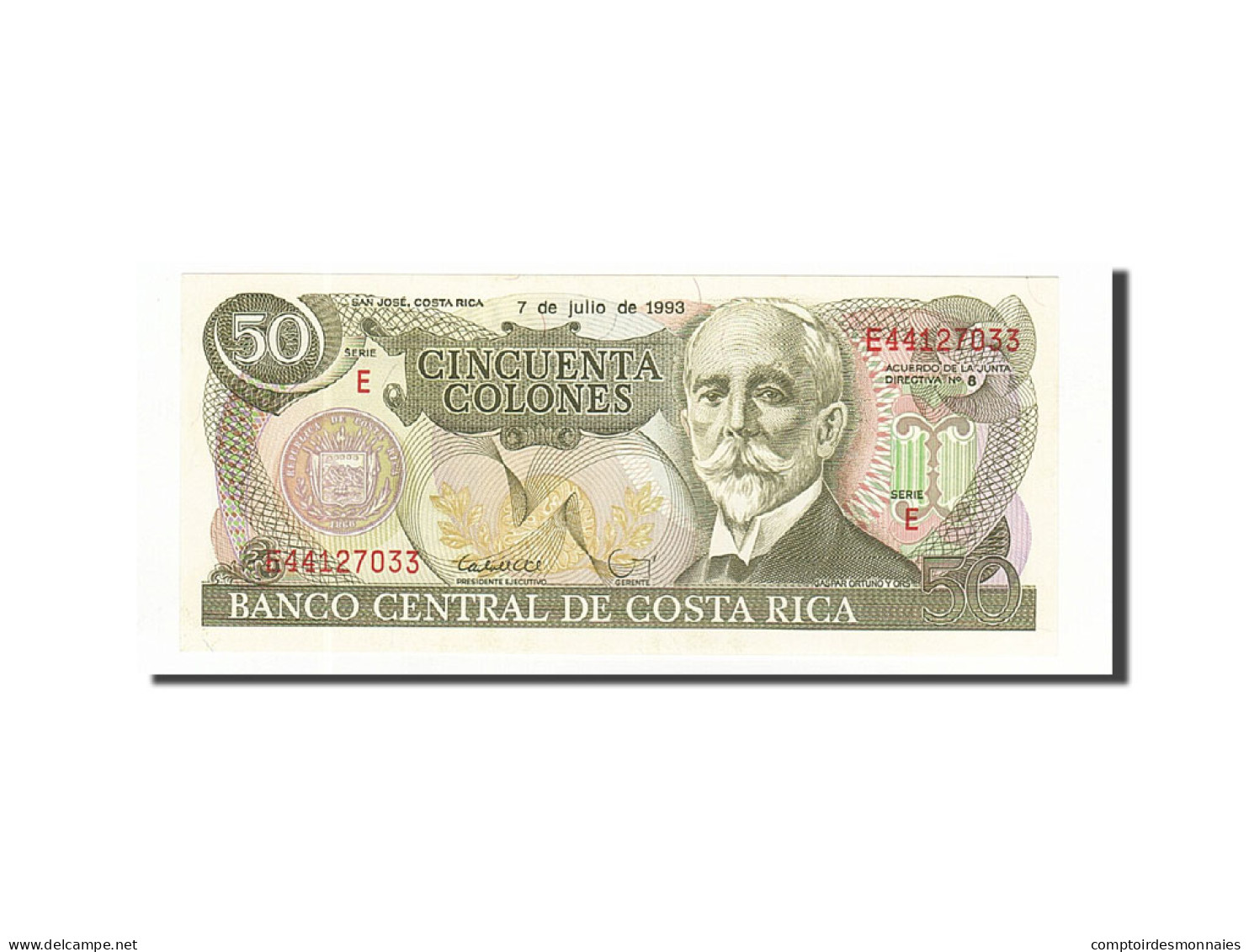 Billet, Costa Rica, 50 Colones, 1990-1992, 1993-07-07, KM:257a, NEUF - Costa Rica