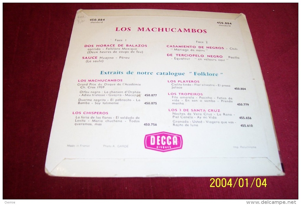 Los Machucambos ° DOS HORAS DE BALAZOS   REF DECCA 450884 - World Music