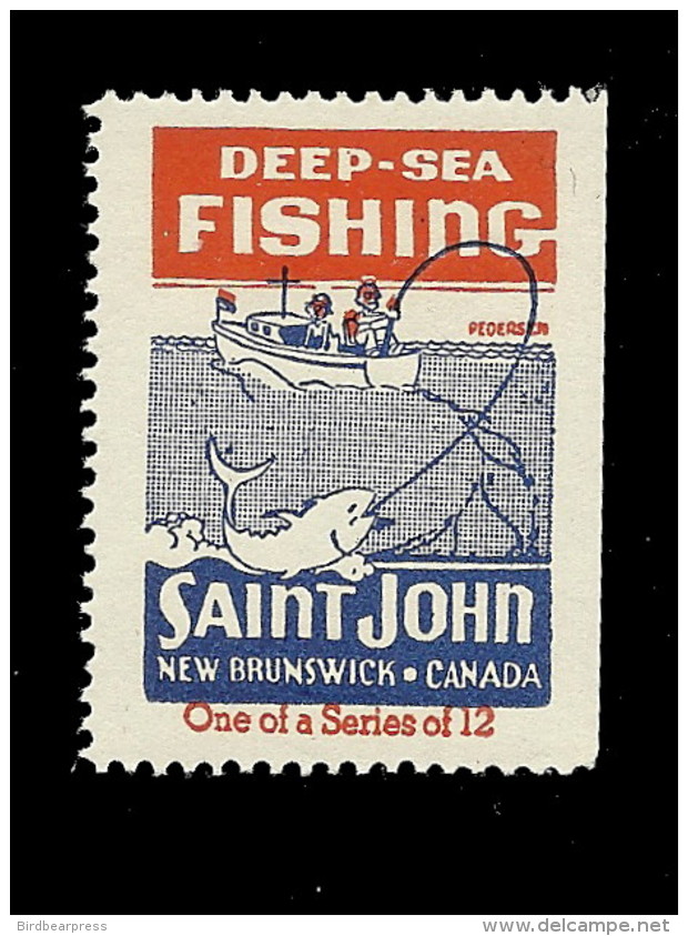 B25-42 CANADA Saint John New Brunswick Tourist Stamp MH Fishing - Werbemarken (Vignetten)