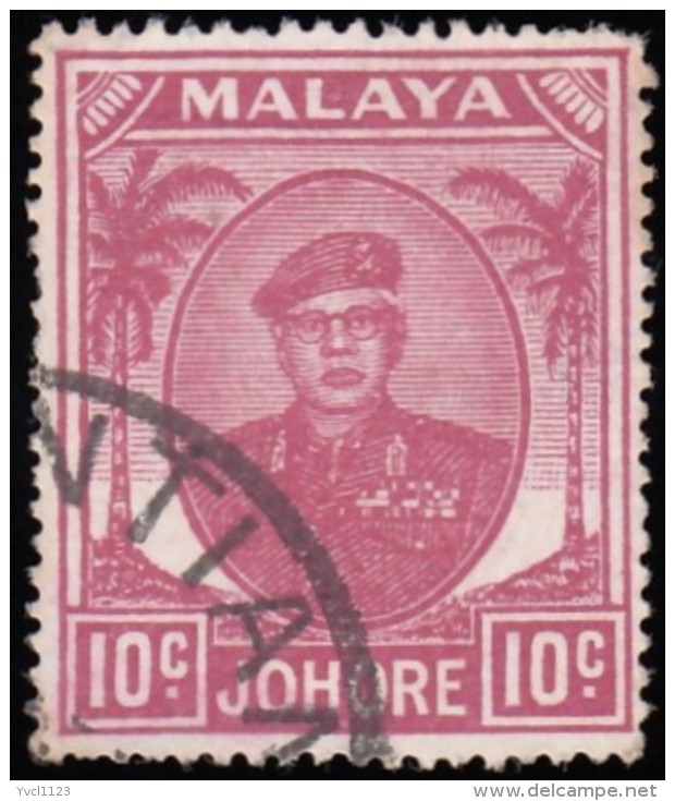 MALAYA Johore - Scott #138a Sultan Ibrahim (*) / Used Stamp - Johore