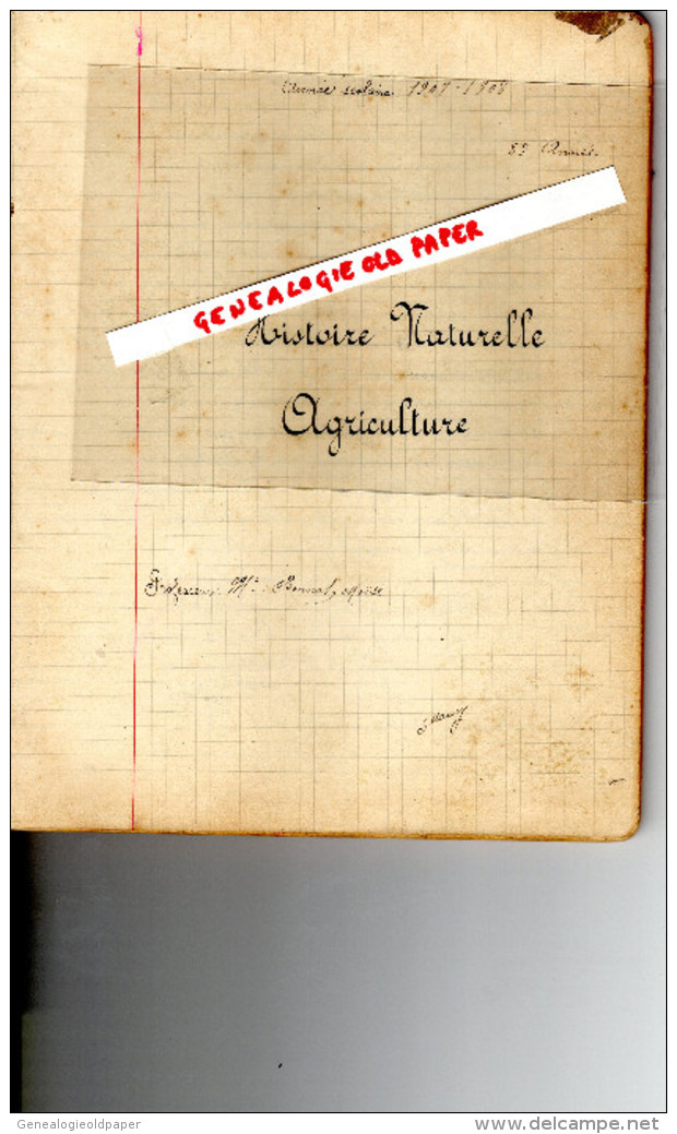 87 - BELLAC - CAHIER ECOLE PRIMAIRE SUPERIEURE ET PROFESSIONNELLE DIRIGEE PAR M. MAUMY- PROFESSEUR BONNAT MOISE-1907 - Autres & Non Classés