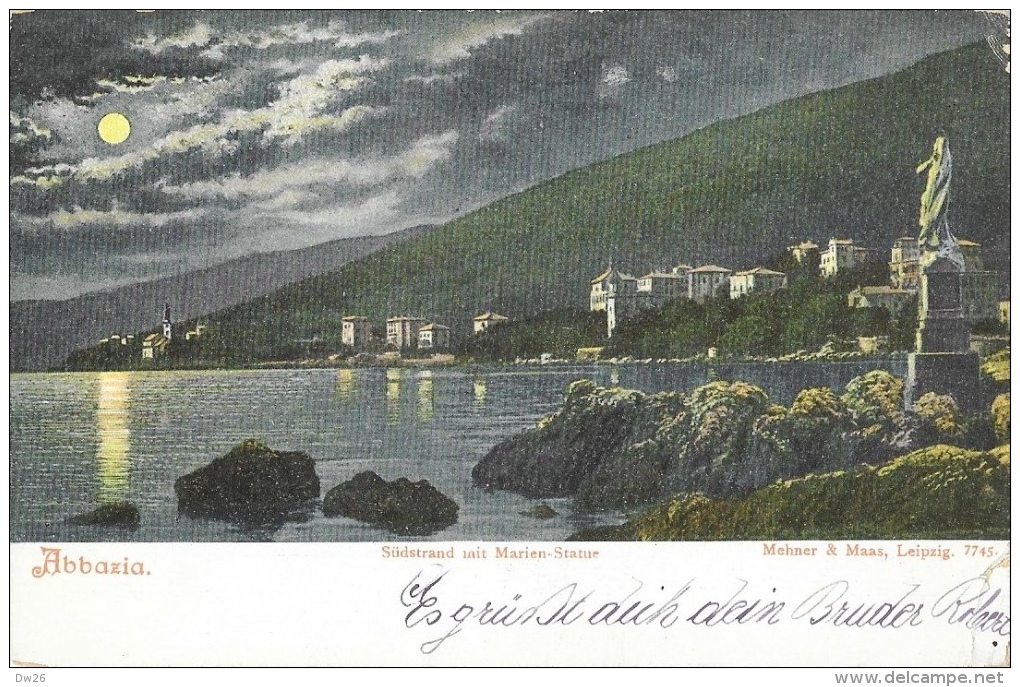 Croatie (Istrie) - Opatija - Abbazia - Südstrand Mit Marien-Statue - Edition Mehner & Maas - Carte Précurseur - Croazia