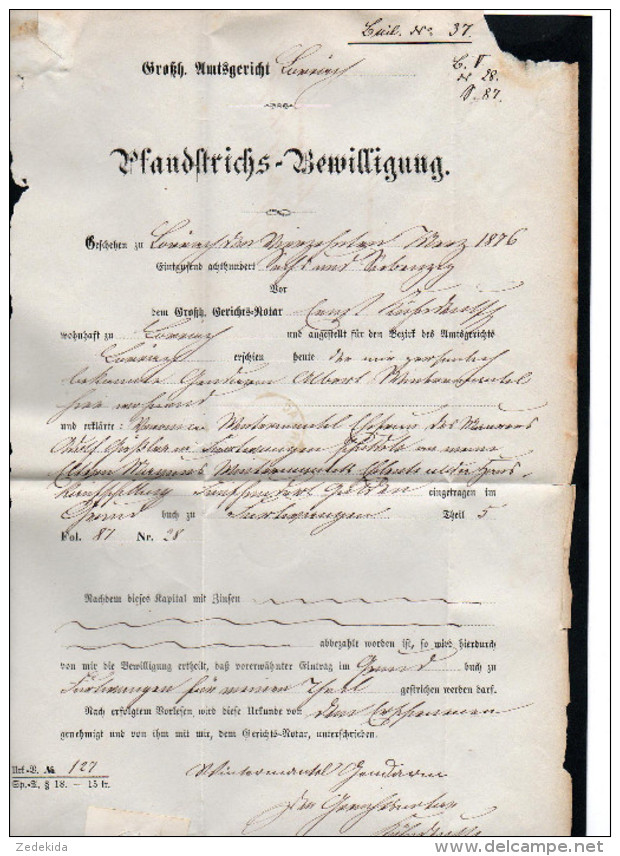 3154 - Alter Beleg Brief - Lörrach Nach Furtwangen 1876 - Trockensiegel - Other & Unclassified