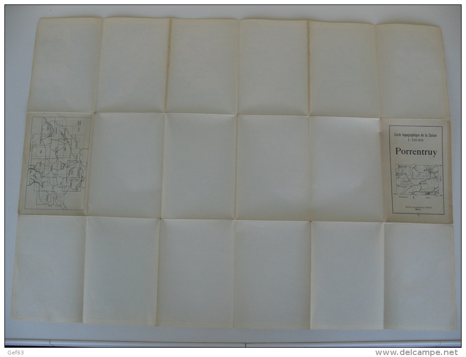 Carte Topographique De La Suisse ° Porrentruy - 1917 - Cartes Topographiques