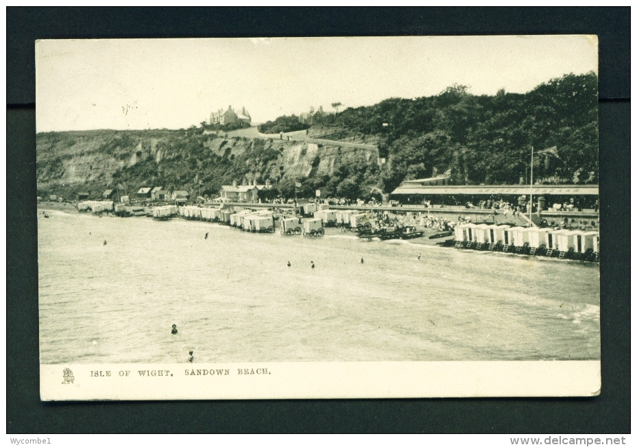 ENGLAND  -  Isle Of Wight  Sandown Beach  Used Vintage Postcard As Scans - Sandown