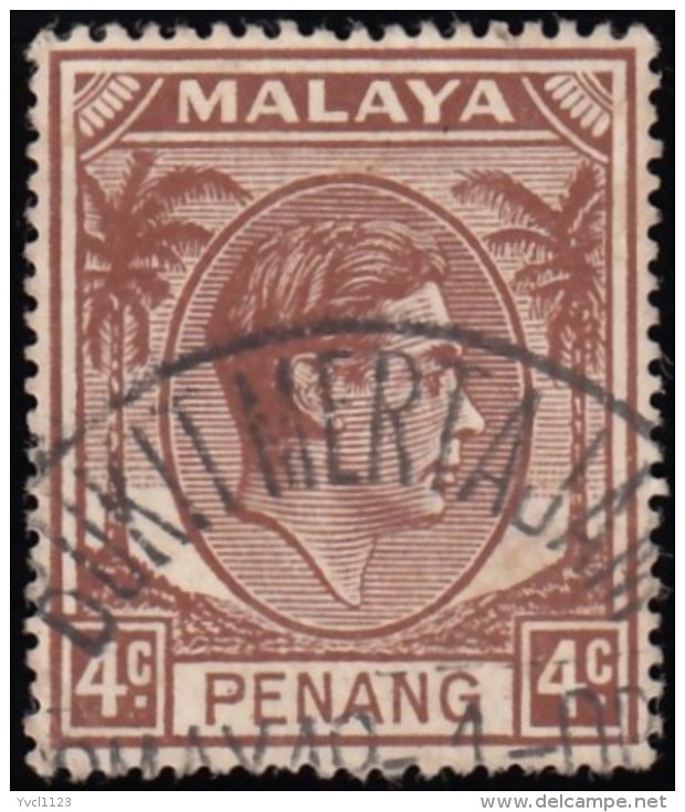 MALAYA Penang - Scott #4 George VI (*) / Used Stamp - Penang