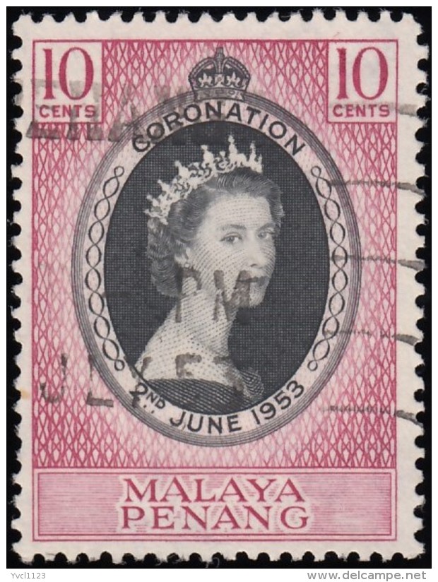 MALAYA Penang - Scott #27 Coronation (*) / Used Stamp - Penang