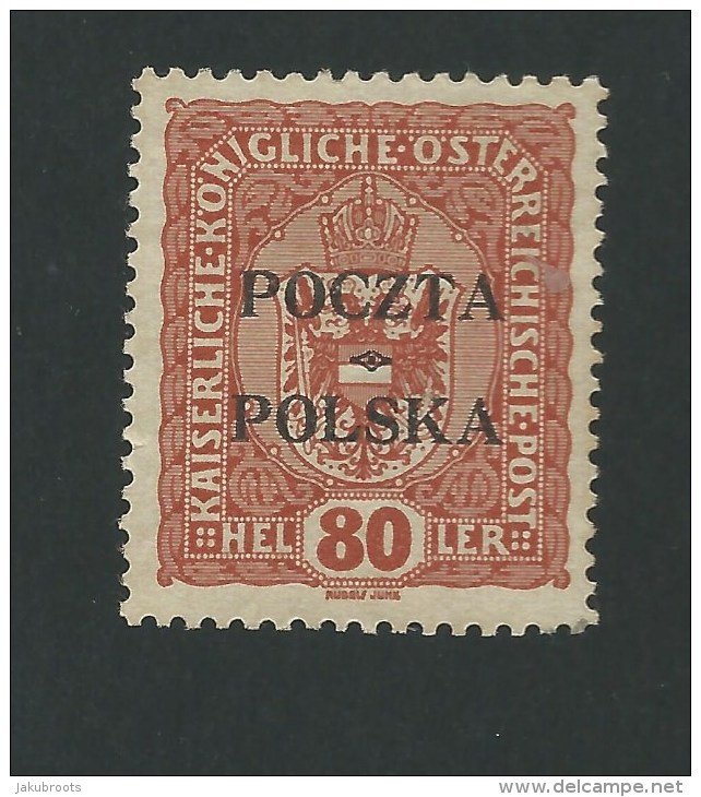 1919.AUSTRIAN  STAMP 80h .optd, POCZTA  POLSKA -KRAKOW  ISSUE. UNUSED - Nuovi