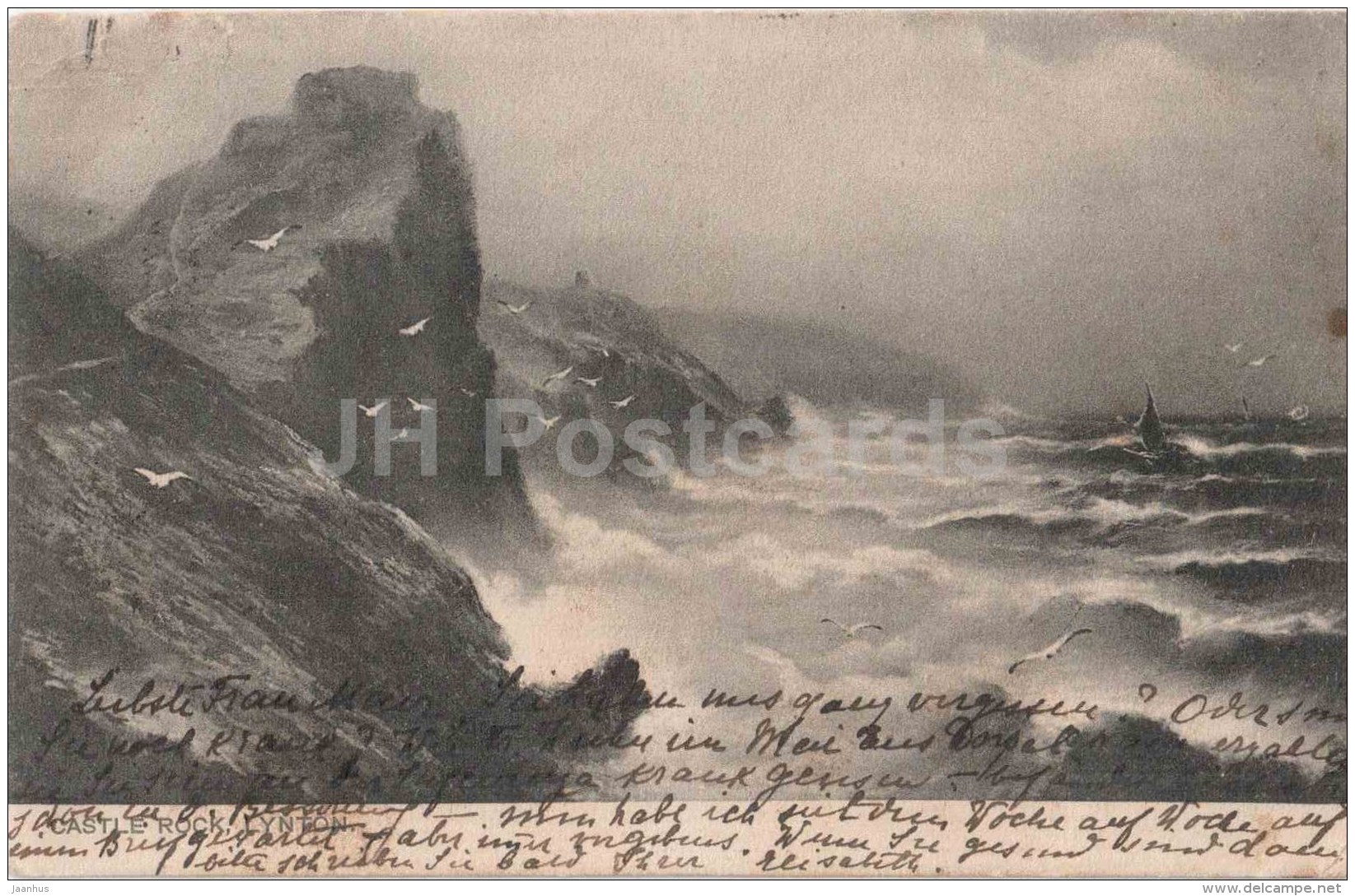 Castle Rock - Lynton - Devon - England - Old Postcard - Used In Tsarist Russia Estonia 1904 - Lynmouth & Lynton