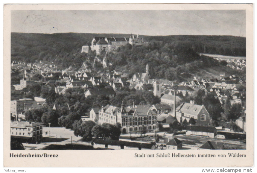 Heidenheim - S/w Stadt Mit Schloss Hellenstein Inm V Wäldern - Heidenheim