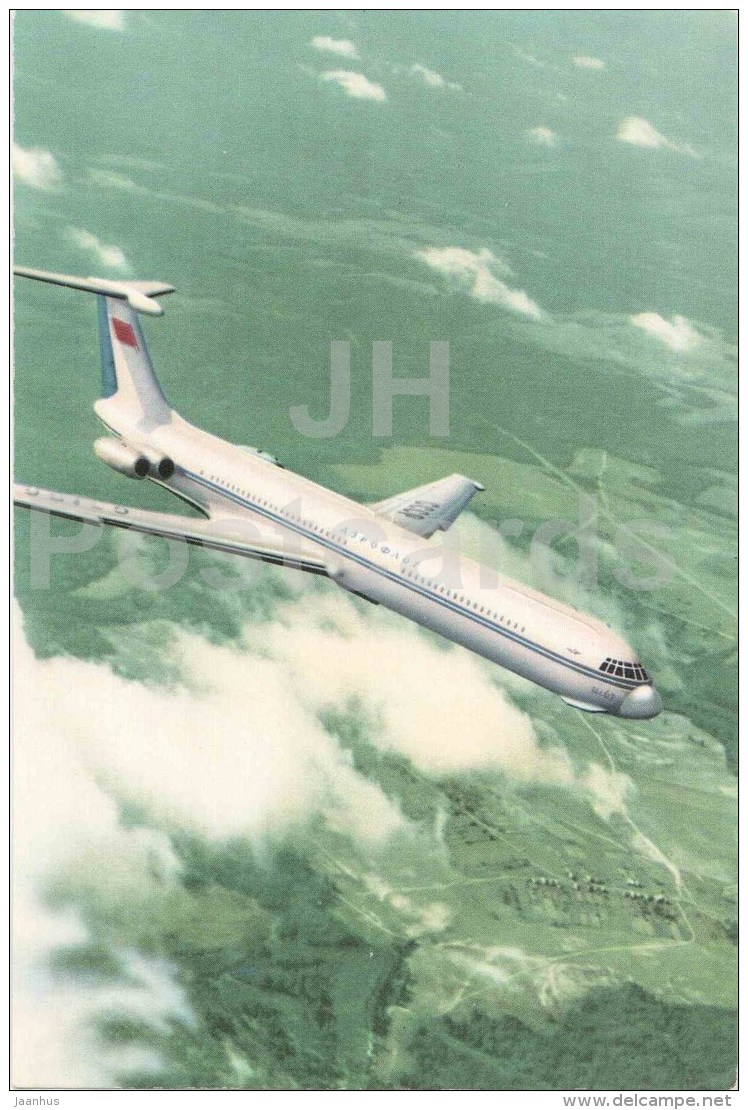 The Giant IL-62 Passenger Turbojet - Airplane - Aeroflot - Soviet Aviation - Russia USSR - Unused - Hubschrauber