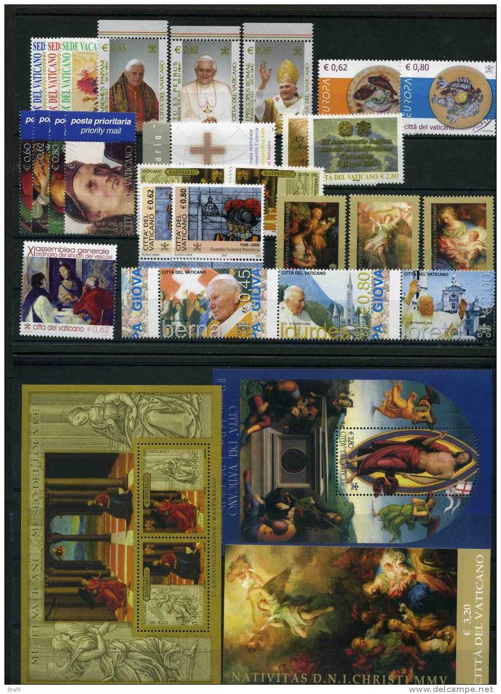 2005 Vaticano Annata Completa 26 V. + 2 Foglietti + 1 Libretto - Años Completos