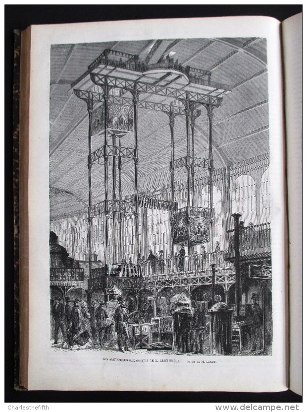 LES 2 GRANDES RELIURES " L´EXPOSITION UNIVERSELLE DE 1867 A PARIS " 960 pages - NOMBREUSES GRAVURES - à prix dérisoire